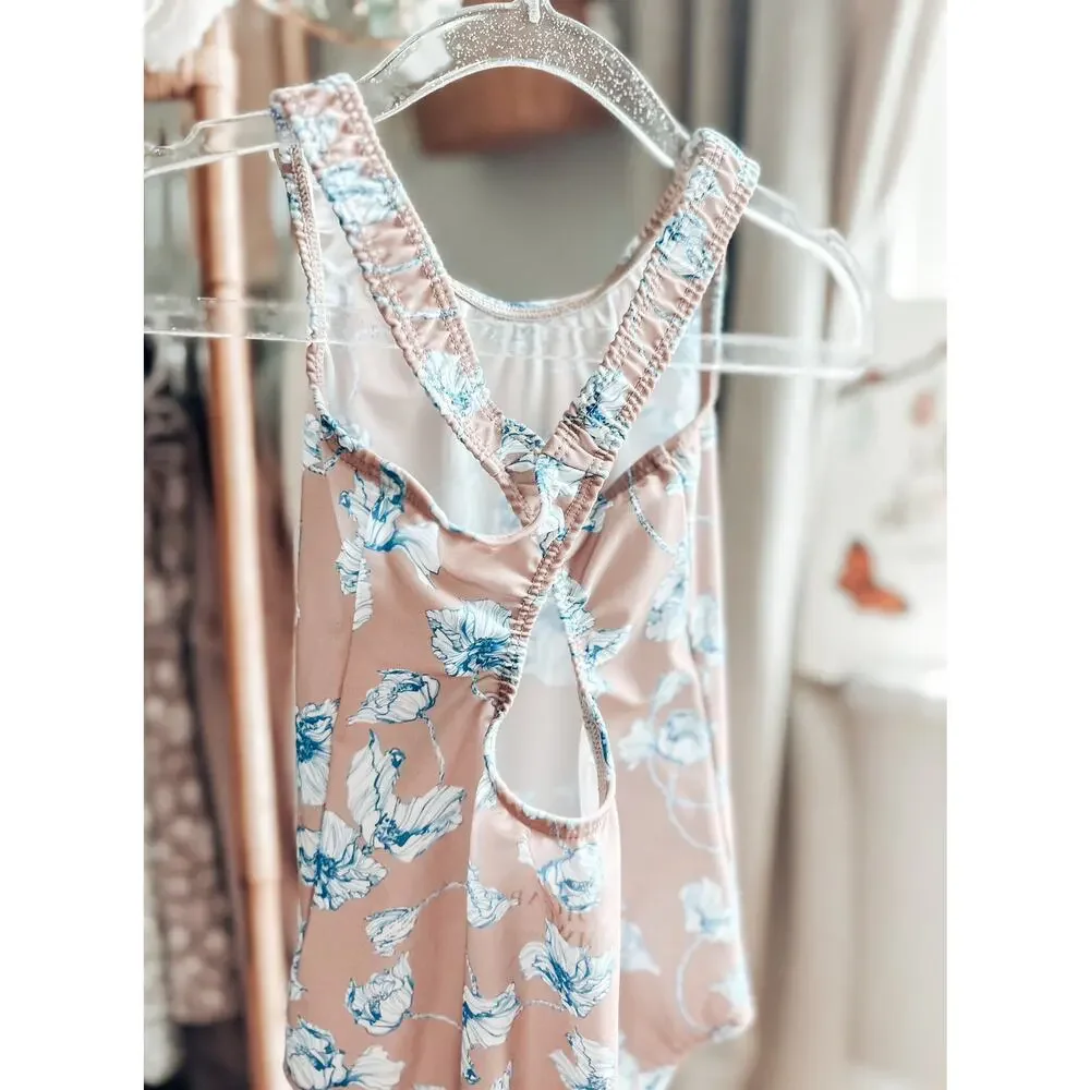 New Darling Botanical Minimalist Cross Back Swimsuit 3-5years